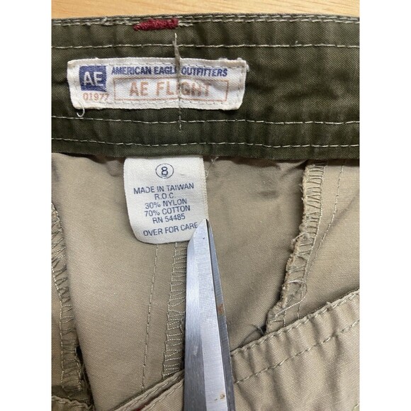 American Eagle Womens AE Flight Pants Size 8 Khaki Quick Dry belted Straight Leg - Picture 7 of 11